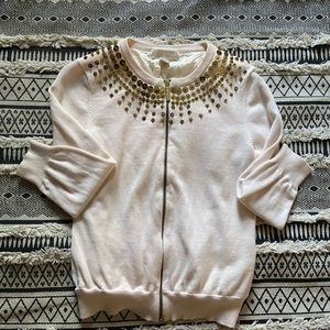 Michael Kors Embellished Bomber Sweater